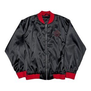 GOOD GIRL Carolina Herrera NY Designer Satin Bomber Jacket Womens Large